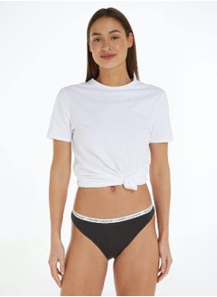 TOMMY HILFIGER Women's 3-Pack Logo Waistband Briefs Underwear Bottoms, Black  - Image 2
