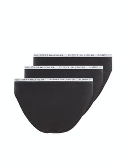 TOMMY HILFIGER Women's 3-Pack Logo Waistband Briefs Underwear Bottoms, Black  - Image 5