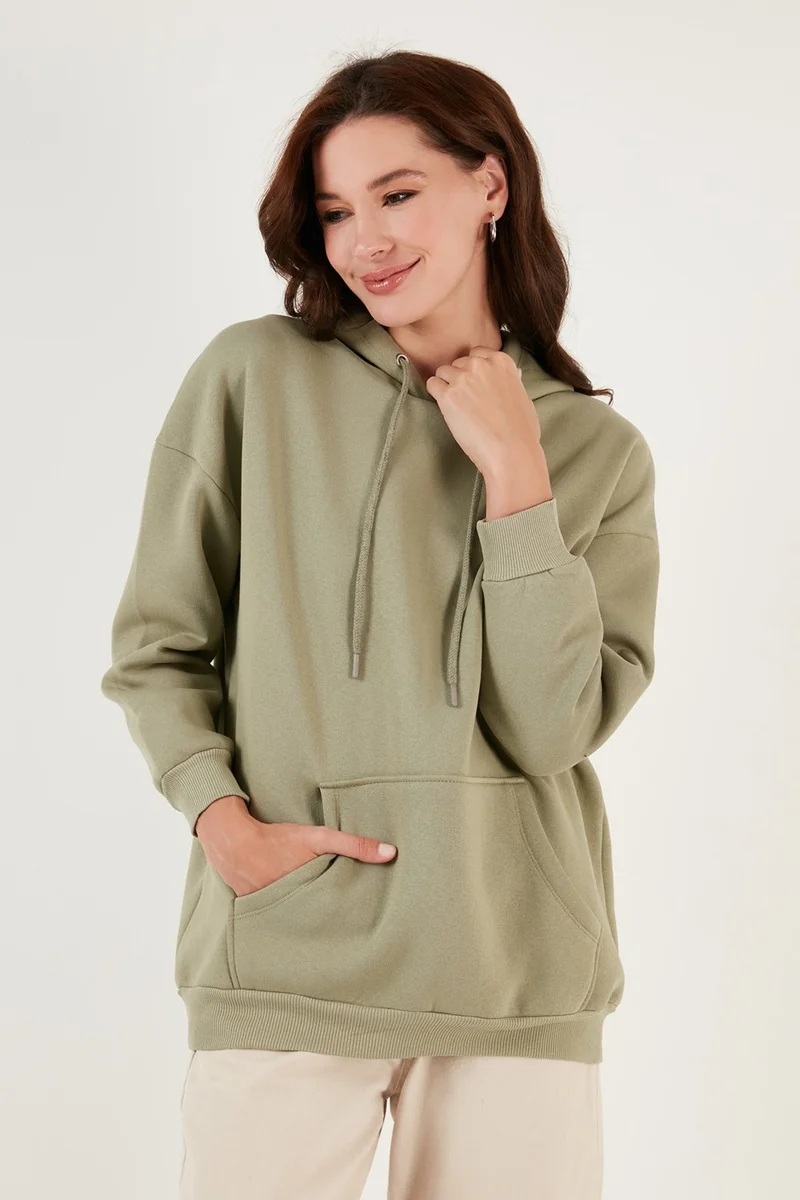 Lela Regular Fit Cotton Hooded Collar Rose Winter Sweat Women's SWEAT 5863854
