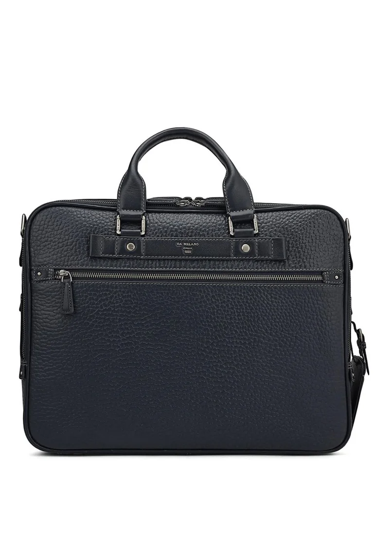 Da Milano Da Milano Genuine Leather Blue Laptop Bag