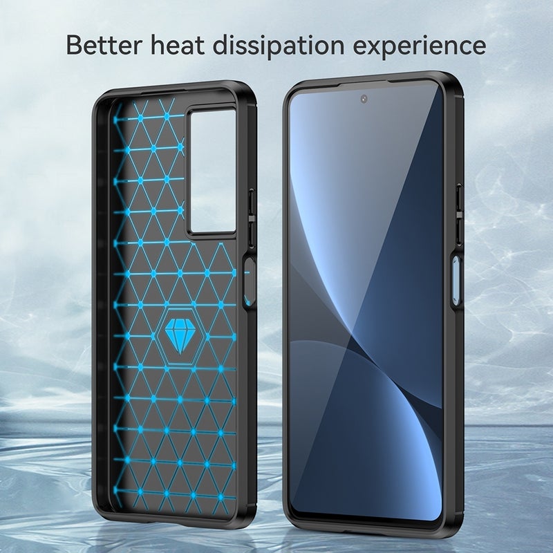 HuHa Case Cover For Xiaomi Redmi K60E Brushed Texture Carbon Fiber TPU Phone Case(Black) - Image 4