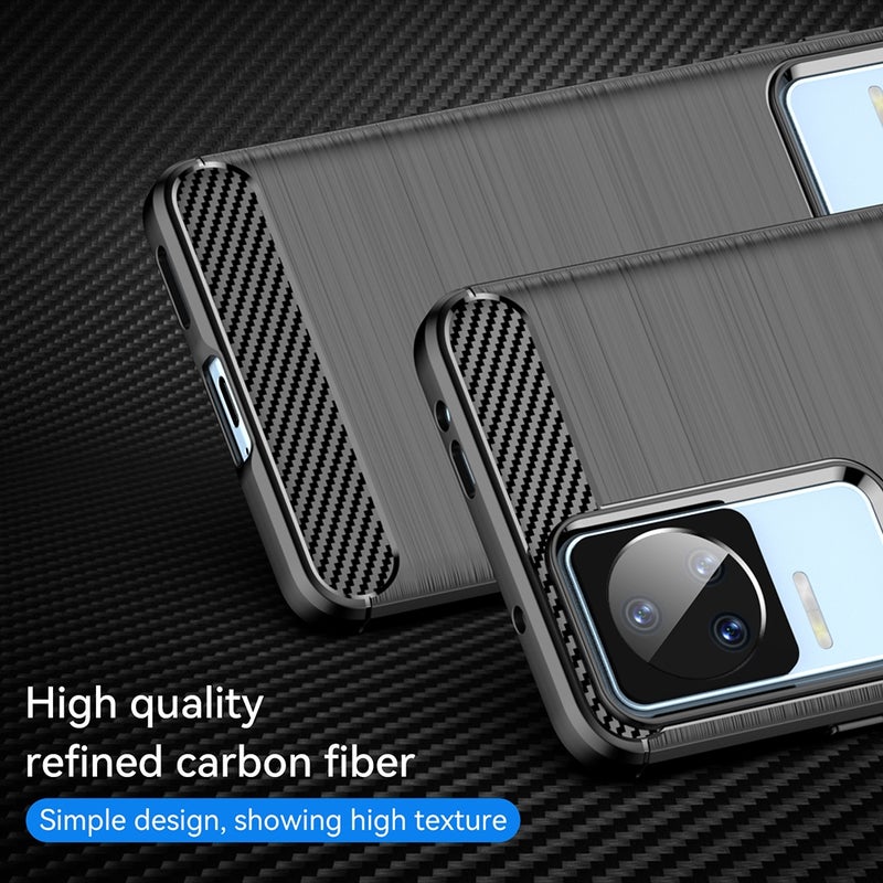HuHa Case Cover For Xiaomi Redmi K60E Brushed Texture Carbon Fiber TPU Phone Case(Black) - Image 2