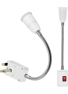 Flexible E27 Lamp Bulbs Holder Converter Adapter UK Plug AC Power to E27 LED Bulbs Socket Adapter with On/Off Switch Universal Metal Extension Wall Lights Base