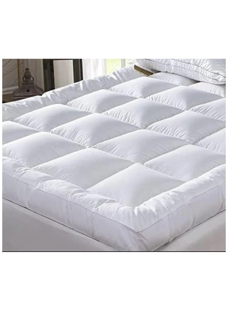 برايدس لباد مرتبة نفرونص مايكروفايبر ارتفاع 14سم مغاط دائري سرير مقاس 120×200سم- ابيض - Image 2