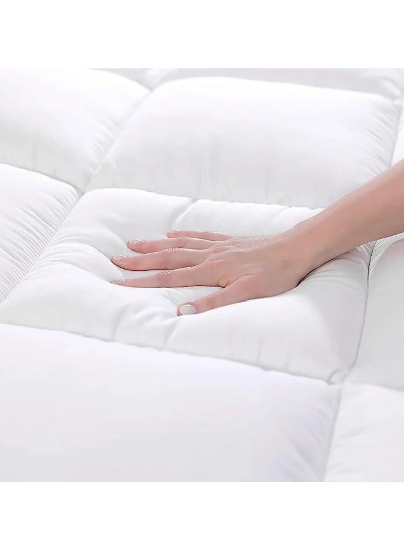 برايدس لباد مرتبة نفرونص مايكروفايبر ارتفاع 14سم مغاط دائري سرير مقاس 120×200سم- ابيض - Image 3