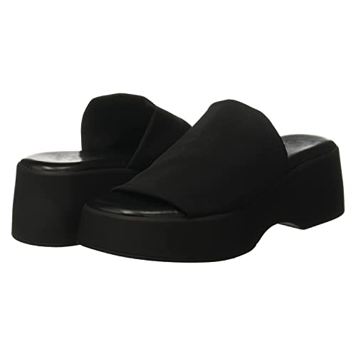 Minshluu Womens Platform Wedge Sandals Peep Toe Slip on Stretchy Backless Wedges Slides - Image 2