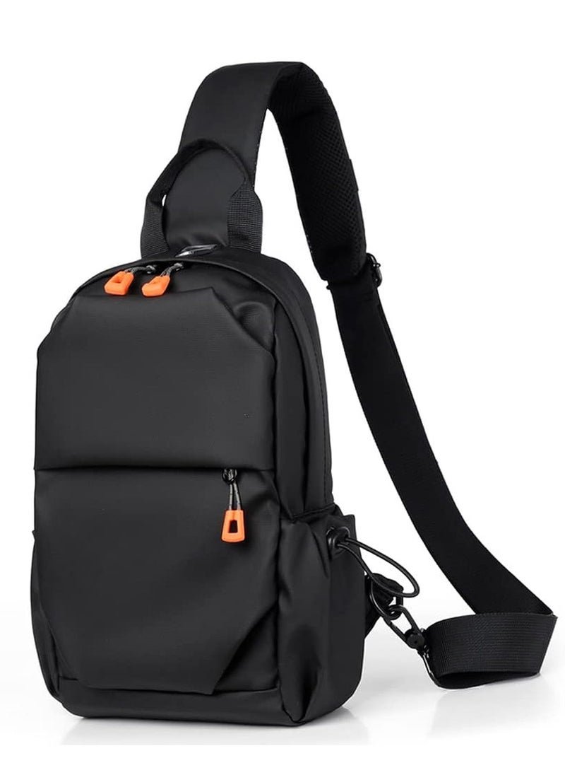 Cuken Crossbody Backpack, Waterproof, Lightweight with USB Charger Port, for Outdoor Hiking, Traveling, Cycling Black  - Image 2