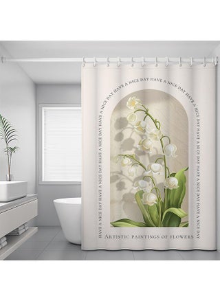 160 G/m?] Floriculture Painting E-Shower Curtain [Waterproof And Mildew-proof Hem Weight]]