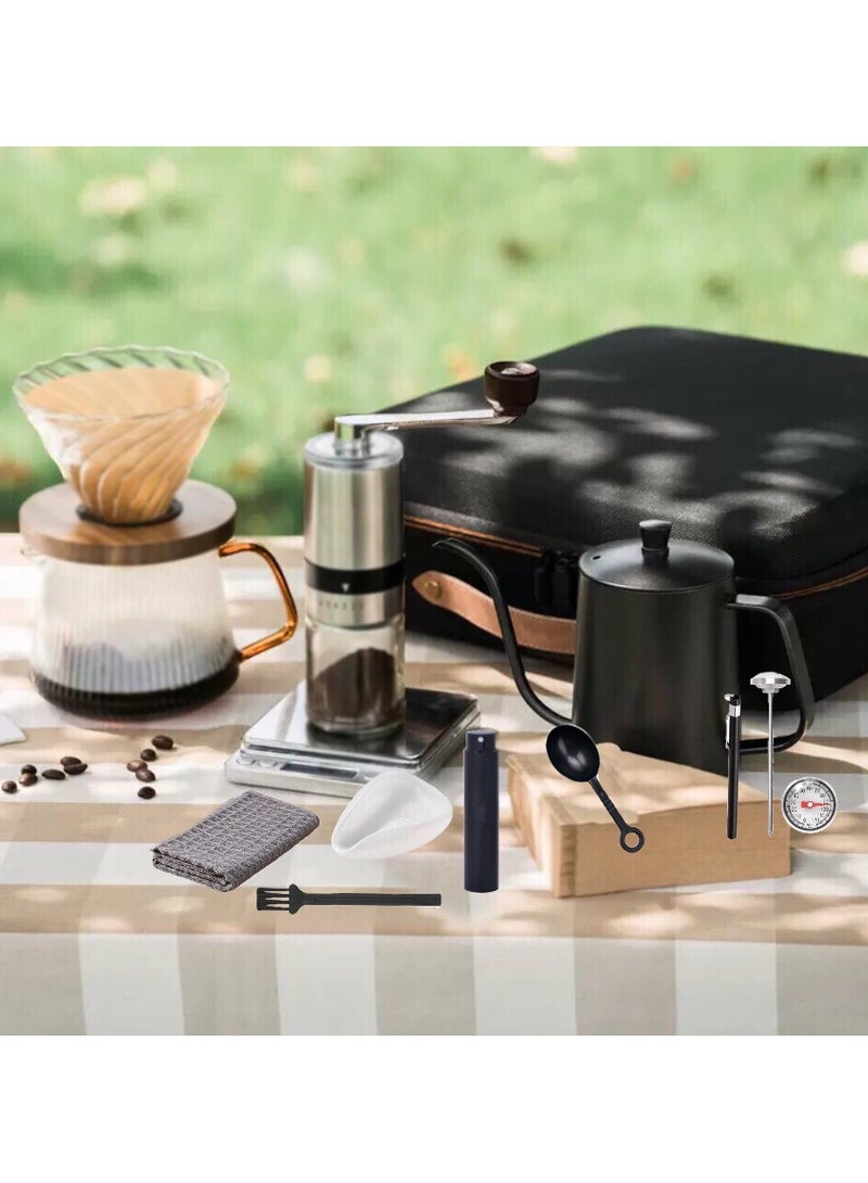 JoyousSto 13-Piece V60 Coffee Set Drip Coffee Maker ,Premium Travel Coffee Bag Outdoor Camping Accessories Waterproof Manual Pour Over Coffee Maker Set  Coffee Kettle Scale, Coffee Dripper All in 1 Traveling Camping Manual Coffee Kit Coffee Gift Set - Image 4