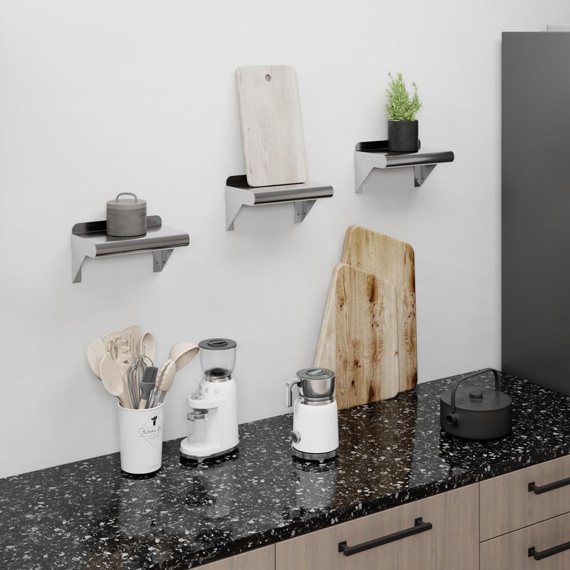 AmGood 6 in. x 10 in. Stainless Steel Wall Shelf | NSF Certified | Appliance & Equipment Metal Shelving | Kitchen, Restaurant, Garage, Laundry, Utility Room - Image 2