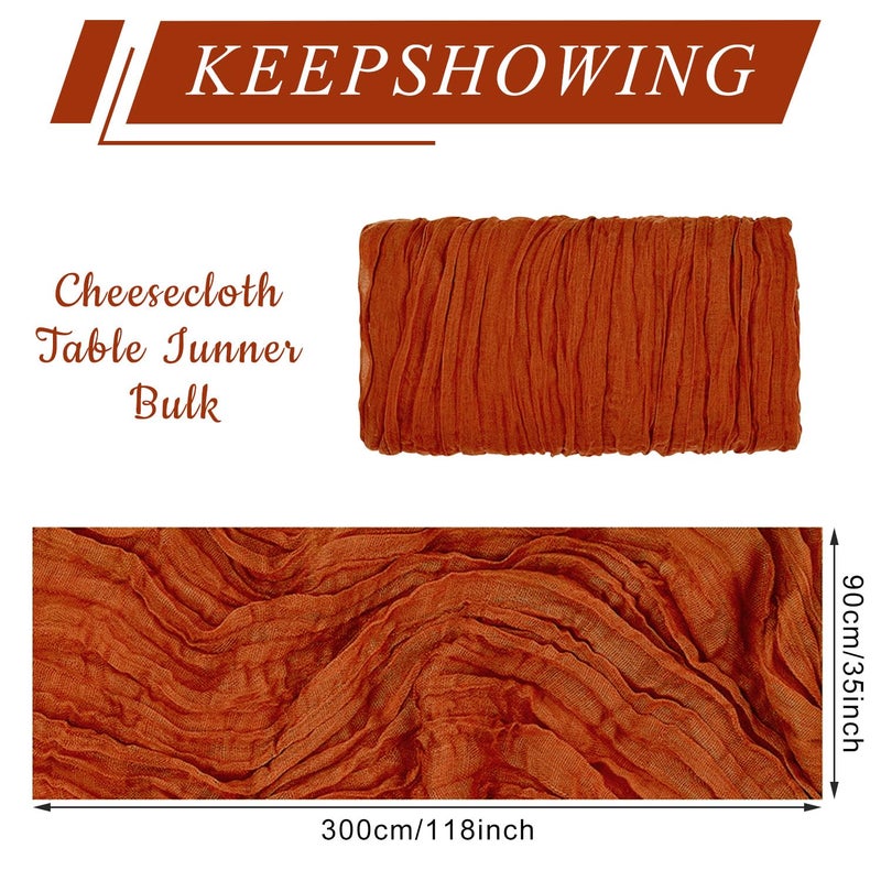 KEEPSHOWING 12 Pack Cheesecloth Table Runner,10ft Rustic Sheer Runner Gauze Boho Wedding Decor Romantic Table Runner for Wedding Bridal Shower Birthday Party - Image 2