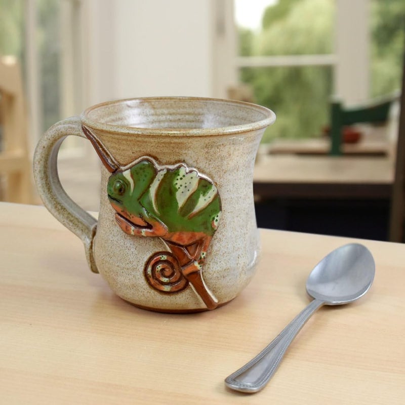 Modern Artisans Chameleon Coffee Mug  American Made Stoneware Pottery 16oz - Image 4