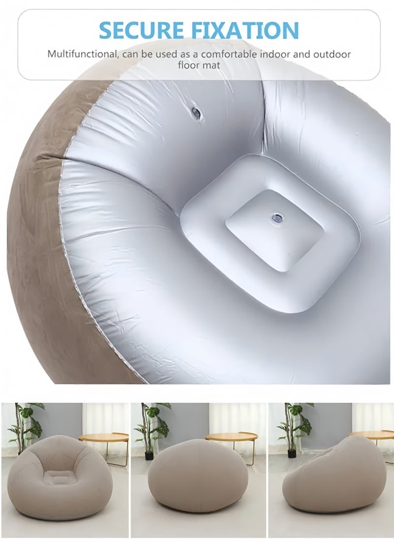 Lee Yon Inflatable Bean Bag Chair with air pump, Khaki, 103 x 60 cm  - Image 5