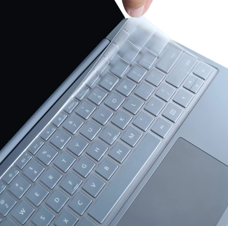 UHamn Keyboard Protective Skin Cover Compatible with 2021 2020 Microsoft Surface Laptop Go 12.4" & Surface Laptop Go 2 2022 Release, 2023 Surface Laptop Go 3 (Not Compatible with Surface go 10.5") - Clear - Image 2