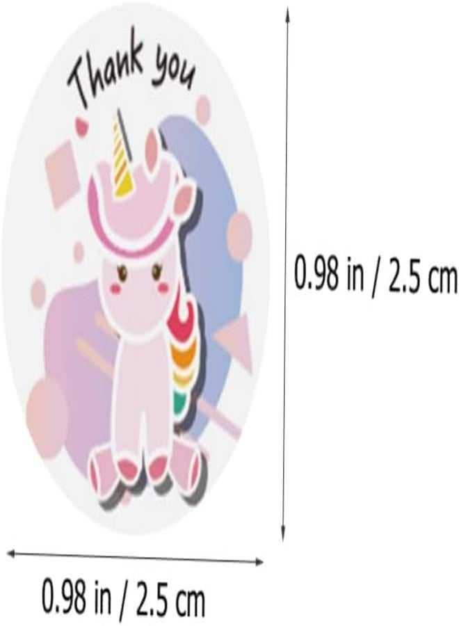 Touchcart Watercolor 500pc Thank You Unicorn Stickers, Round Thank You Adhesive Sticker for Small Business Wedding Supplies Packing Stickers Gift Wrap (1Inch/2.5cm) - Image 2