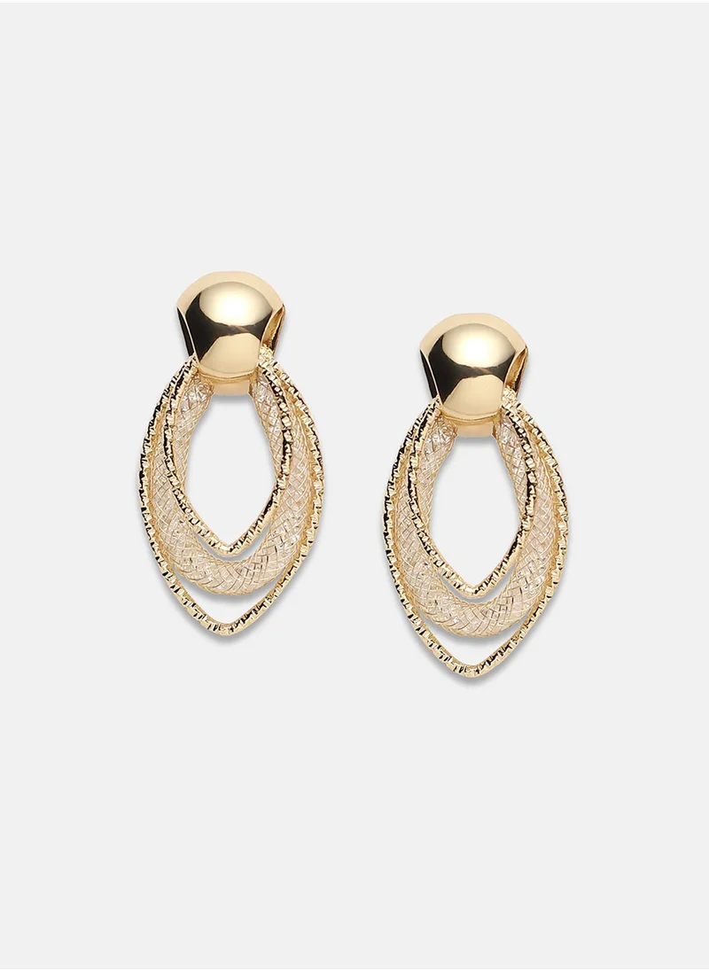 SOHI Wrap-Around Drop Earrings - Champayne Gold-Colour