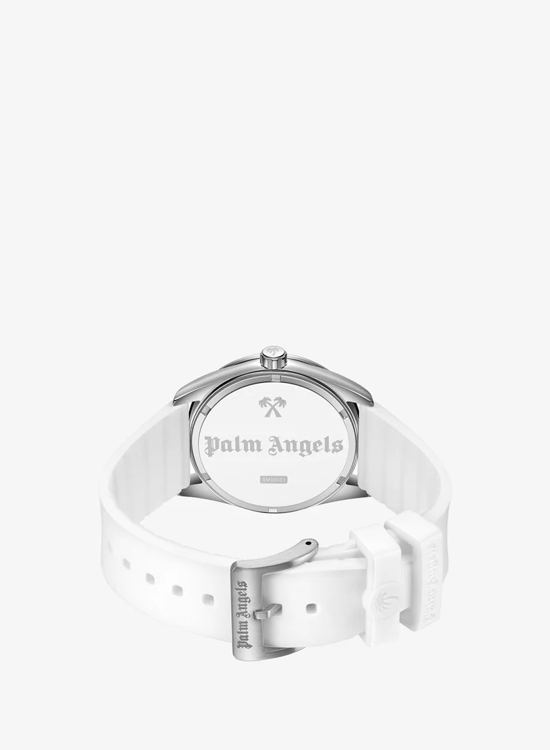 Palm Angels white Uno White Dial White Silicone Strap Analog Watch for Men, 42mm for Men | Best Price UAE