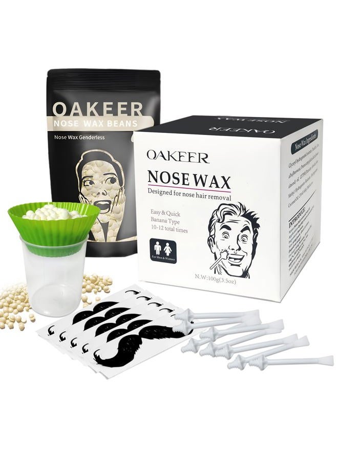OAKEER Men Nose Wax Hair Removal Nose Wax Kit Wax Beans Home Nose Hair Removal New，40 Accessories - Image 1
