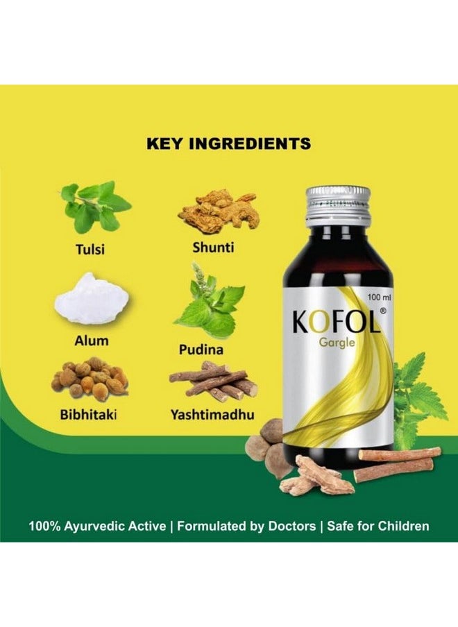 Charak Pharma Kofol Gargle For Cough & Cold And Sore Throat - 100Ml (100 Ml- Pack Of 1)  - Image 3