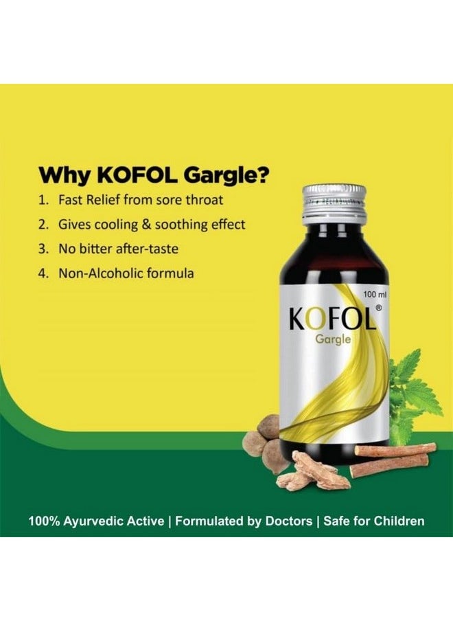 Charak Pharma Kofol Gargle For Cough & Cold And Sore Throat - 100Ml (100 Ml- Pack Of 1)  - Image 2
