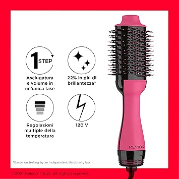 REVLON RVDR5222PE Salon OneStep Hair Dryer and Volumiser New Pink Version OneStep IONIC and CERAMIC Technology Medium to Long Hair RVDR5222PUKPink - Image 2