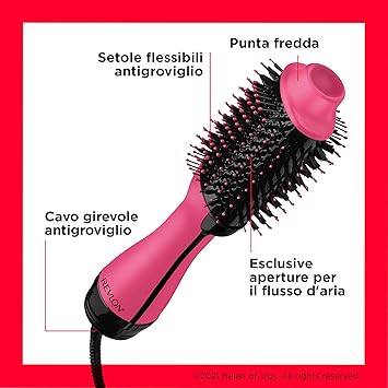 REVLON RVDR5222PE Salon OneStep Hair Dryer and Volumiser New Pink Version OneStep IONIC and CERAMIC Technology Medium to Long Hair RVDR5222PUKPink - Image 5