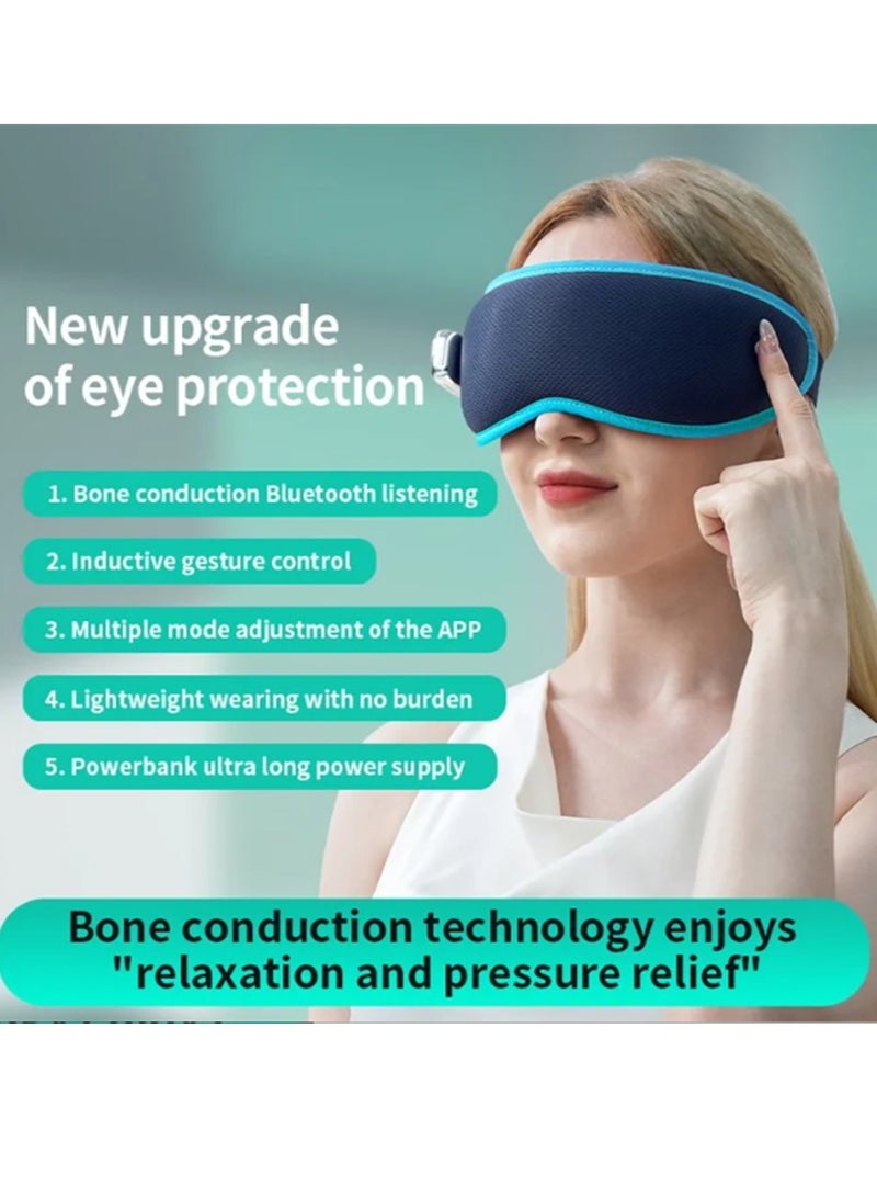 Eye protection device soothes anxiety Warm eye massage, bone conduction music helps sleep, relaxation and decompression massage blindfold - Image 2