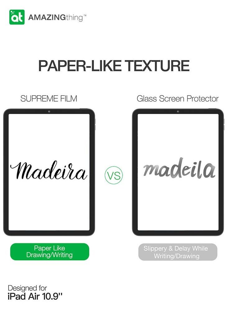 AMAZINGthing - Supreme Pure Matte Film for iPad Air (2022) 10.9 inch 5th Generation and iPad Air 4th Gen (2020) Screen Protector with Paper Texture Simulation for Digital Artists Sketching/Drawing/Writing - Image 1