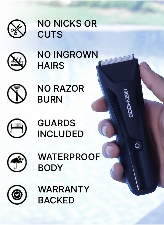 MENHOOD MENHOOD Waterproof Cordless Grooming Trimmer 2.0 for Men | Best Full Body & Sensitive Skin Technology | Male Body Hair Trimmer | Wireless Charging | 4000K LED Light & Power Status Display | 150 Min Runtime | All-in-One Multi-Purpose Trimmer  - Image 2