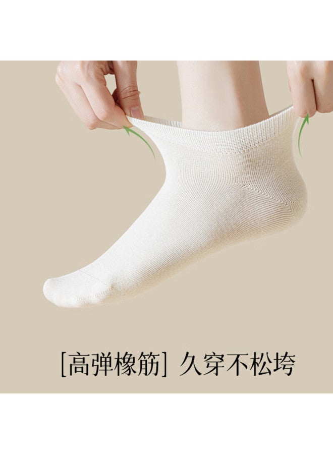 Yiershuang [10a Antibacterial] Women's Socks, Summer Pure Cotton Ankle Socks, Breathable, Sweat-absorbing, Odor-resistant, Versatile Boat Socks, 8 Pairs Pack