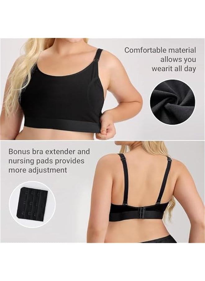 HOOKOR Hands Free Pumping Bra, Adjustable Breast-Pumps Holding and Nursing Bra, Pumping & Nursing Bra in One-M  - Image 4