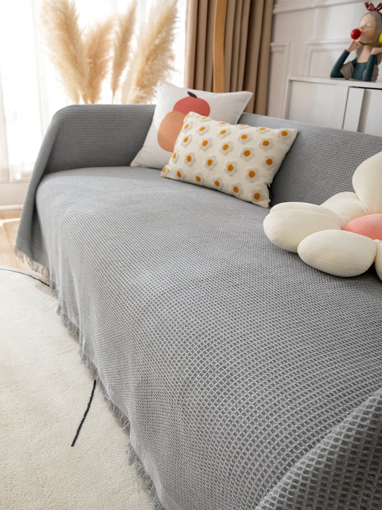 Internet Famous Ins Style Sofa Towel Anti-Cat Claw Cotton Linen Backrest Cloth Sofa Cushion Cover Blanket Cushion All Seasons Universal Cover Cloth - Image 1