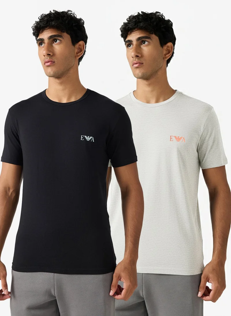 2 Pack Of Logo Crew Neck T-Shirt