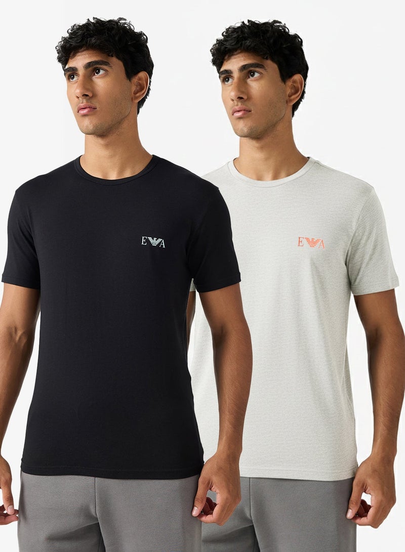 EMPORIO ARMANI 2 Pack Of Logo Crew Neck T-Shirt - Image 1