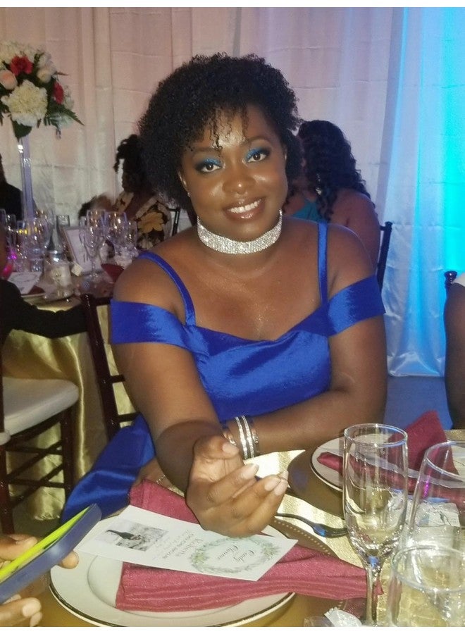 Janefashions 8-Row Eight Rows Clear White Austrian Rhinestone Crystal Choker Necklace Collar Dance Party Wedding N077S Silver - Image 3