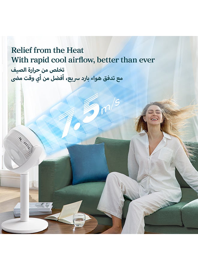 Levoit Standing Fan for Bedroom, CirculAir 120° Oscillating, Quiet 20dB, 9 Speeds, 4 Modes, DC Motor, 2 in 1 Pedestal & Tabletop, 82ft, Remote Control, Sensor, 9H Timer, 908CFM Ultra-High Airflow 200 m³ 25 W LPF-R432S-WAE white - Image 3