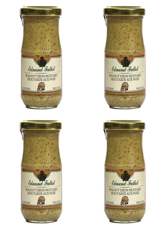 Fallot Walnut Mustard - Dijon Mustard with Nuts 7 oz Jar Pack of 4