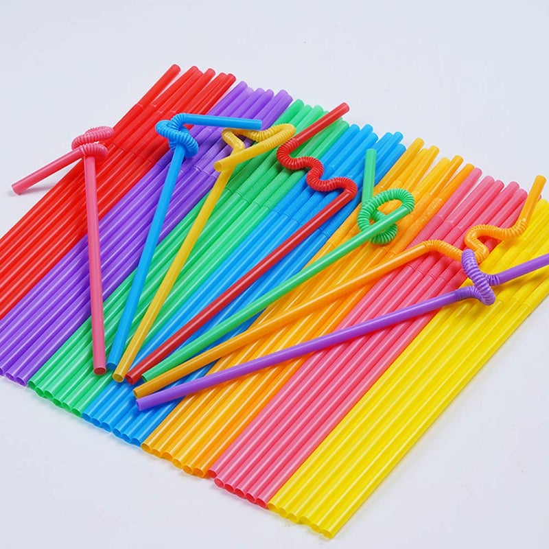 CVNDKN 200 Pcs Colorful Plastic Long Flexible Straws.(0.23'' diameter and 10.2"" long) - Image 4