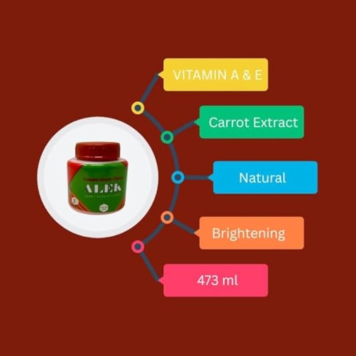 Alek Carrot Magic Cream – Super Éclaircissant Brightening Cream with Carrot Extract, Vitamins A & E – Hydrating & Nourishing Skin Care, 473 mL (16 fl oz) - Image 3