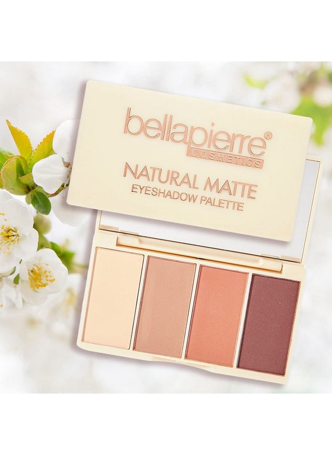 BellaPierre Natural Matte Eyeshadow Makeup Palette ; Highly Pigmented Long Lasting And Blendable ; 4 Matte Shades ; Hypoallergenic And Paraben Free ; Cruelty Free  - Image 1