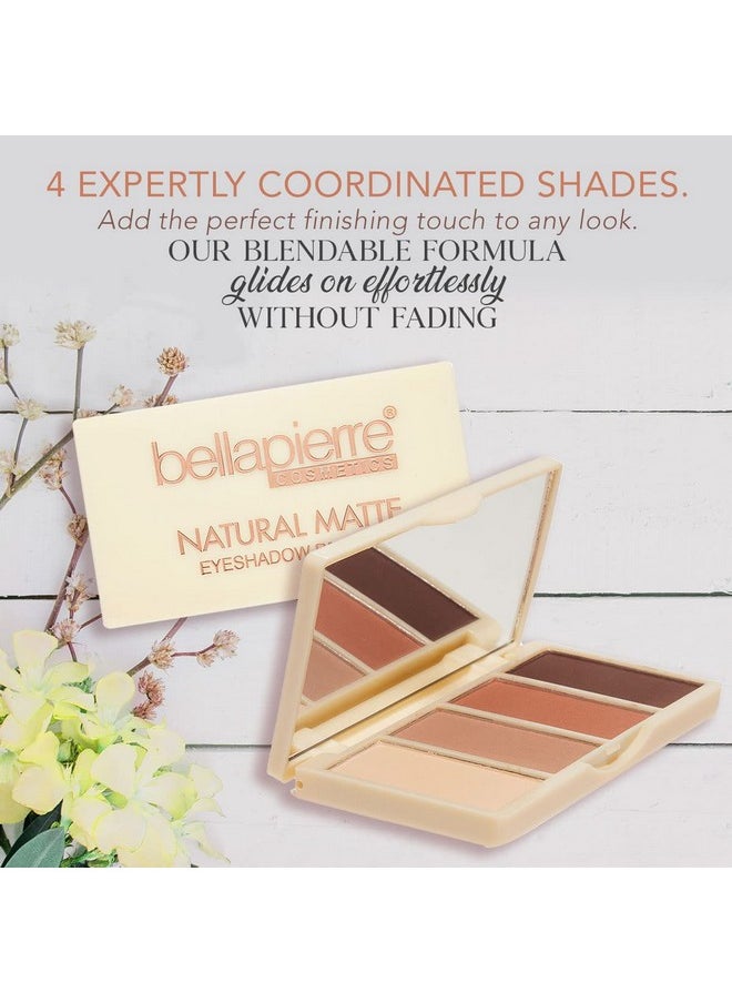 BellaPierre Natural Matte Eyeshadow Makeup Palette ; Highly Pigmented Long Lasting And Blendable ; 4 Matte Shades ; Hypoallergenic And Paraben Free ; Cruelty Free  - Image 4