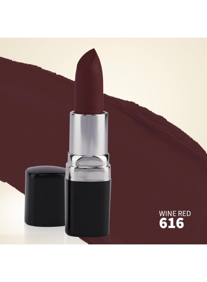 Barva Natural & Moisturising Lipstick 4.3g (Wine Red 616) | With Pure Ghee & Kokum Butter | Mineral Colour | Long Lasting Deep Red Lipstick - Image 2