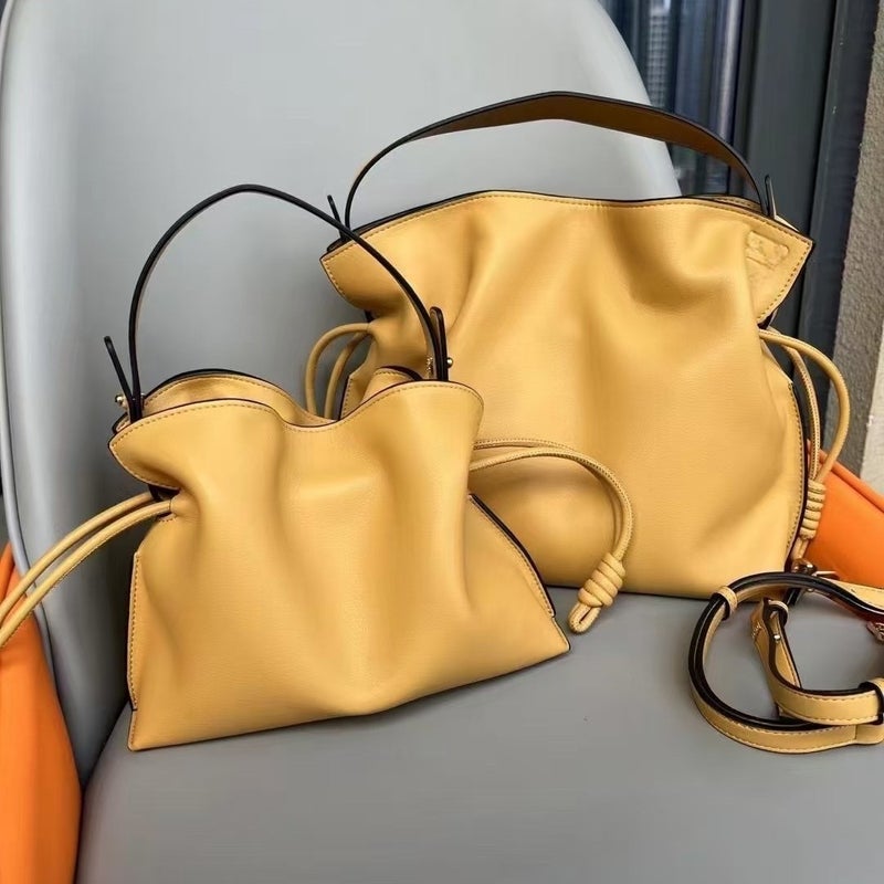 Luo Jiafu Bag Cowhide Women'S Bag Drawstring Bucket Bag Commuter Fashion Handbag Shoulder Crossbody Bag - Image 3