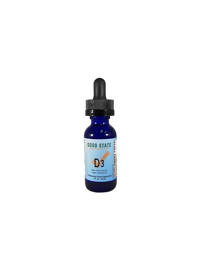 Good State Vegan Vitamin D3 100% Plant Sourced From Algae ; Vegan Professional Grade Supplement ; 1 Fluid Ounce Glass Bottle ; 300 Servings  - Image 1