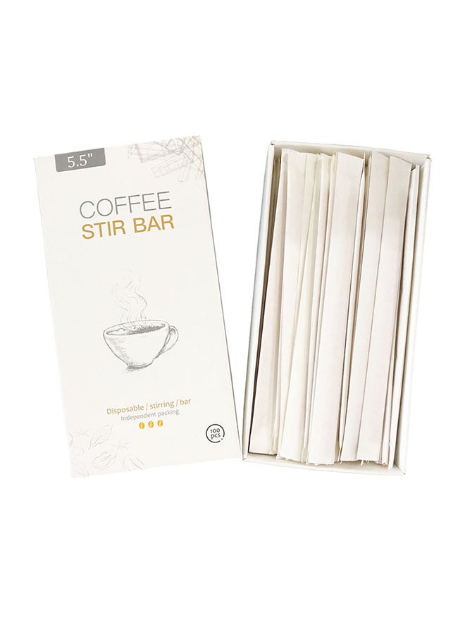VILILY Coffee Stir Sticks Set 100 Pieces Beige Wooden Disposable Stirrers for Daily Use Office Home Beverage Mixing - Image 1