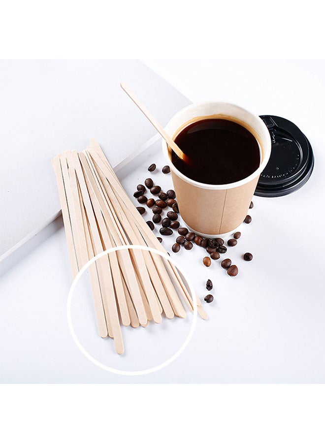 VILILY Coffee Stir Sticks Set 100 Pieces Beige Wooden Disposable Stirrers for Daily Use Office Home Beverage Mixing - Image 3