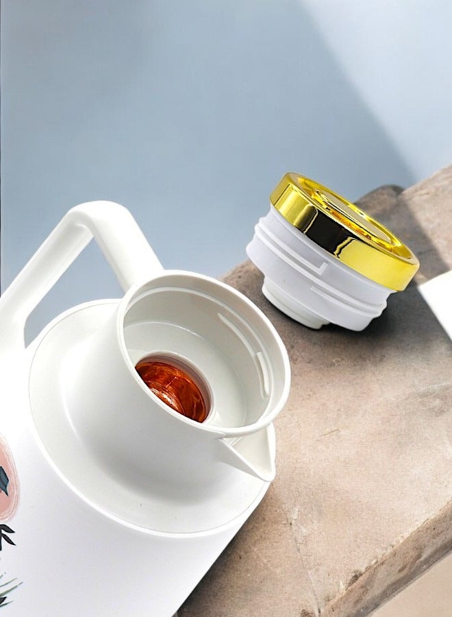 YOLO Coffee and Tea Vacuum Flask 1 Liter Urban Lady -Biege Color - Image 3