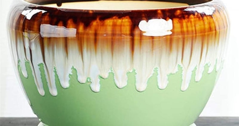 وعاء نباتات داخلي من السيراميك مع صينية بتشطيب لامع كلاسيكي قطر 11 سم - Image 5