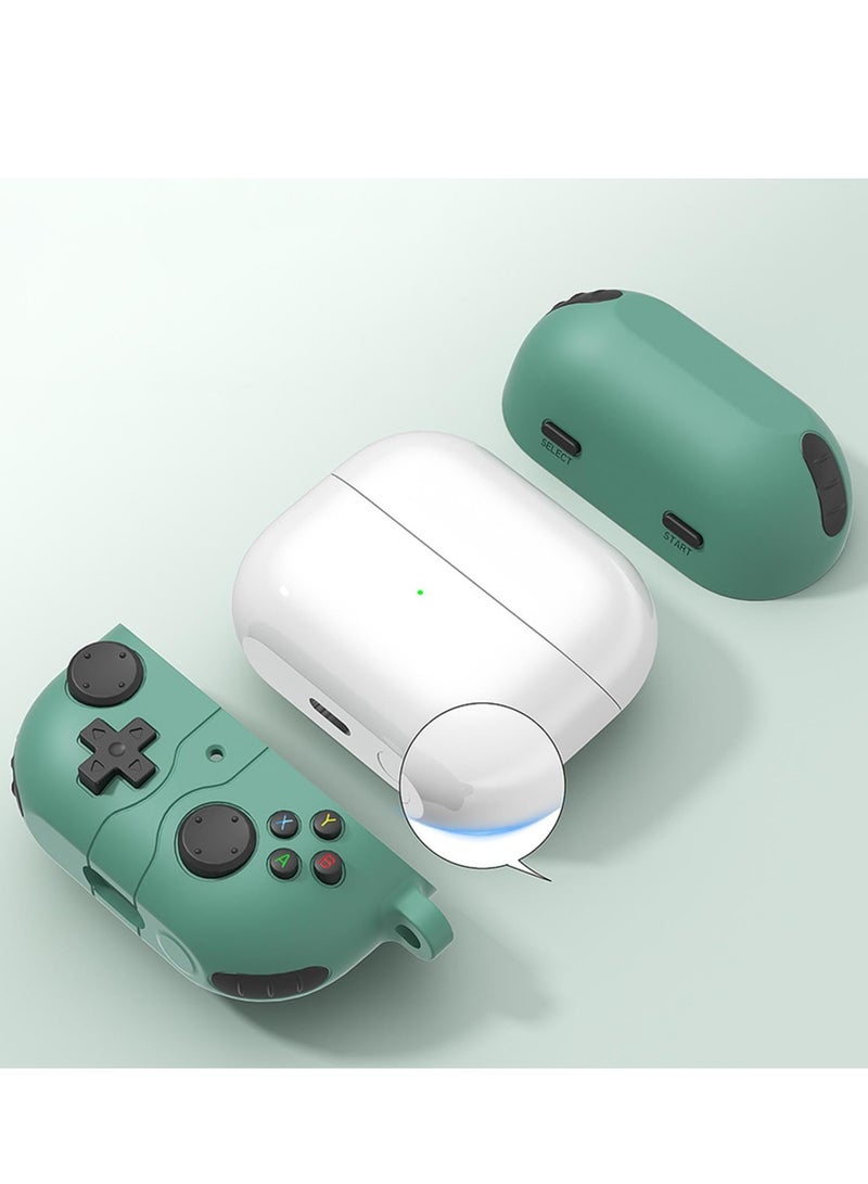 Compatible with Samsung Galaxy Buds 3/3 Pro Case Handheld Game Console Design Case with Keychain Durable Silicone Protective Case Compatible with Galaxy Buds 3 Buds3 Pro (Green) - Image 4