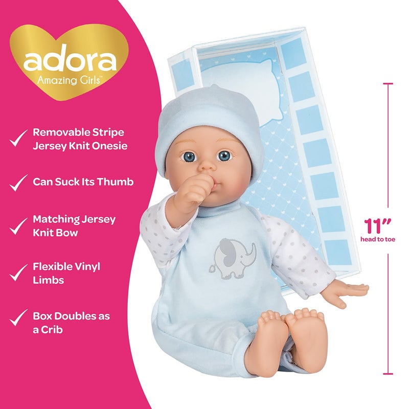 Adora Amazon Exclusive Sweet Babies Collection, 11” Soft and Cuddly Baby Doll Machine Washable, Birthday Gift For Ages 1+ - Baby Grapefruit - Image 4